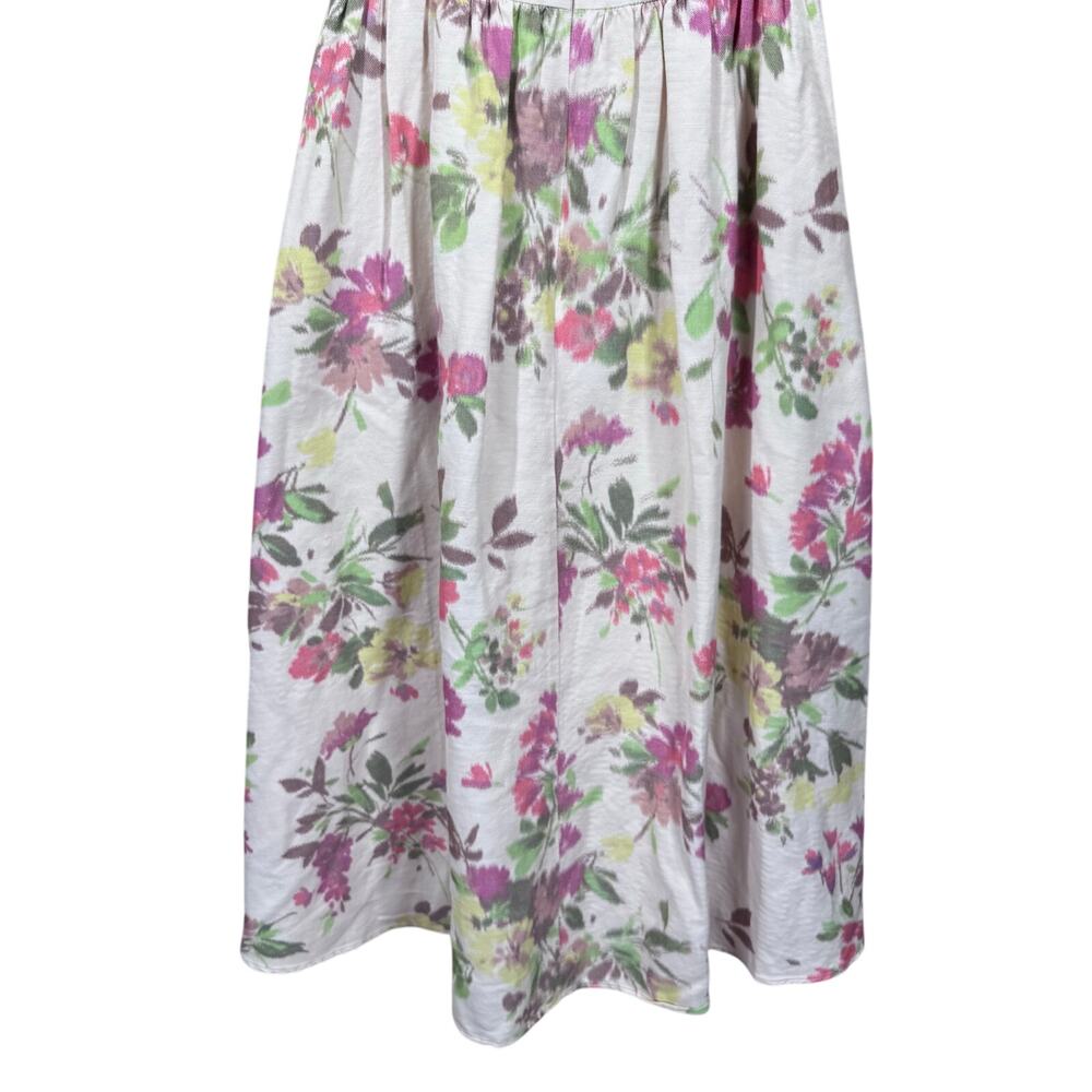 Shoshanna Off-Shoulder Floral Midi Dress -‎ Cream and Pink - Picture 10 of 16